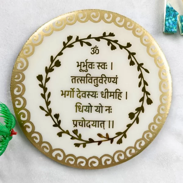 Elegant-Resin-Frame-for-Vastu-with-Golden-and-White-Marble
