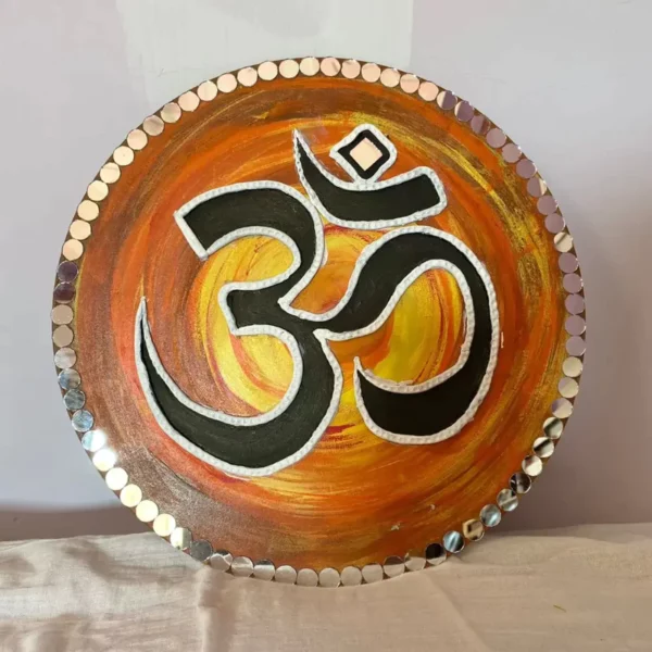 Resin Om Mantra Frame For Pooja Room (12 Inch)